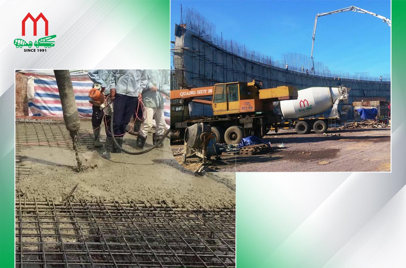 Công trường chuẩn bị đổ bê tông tươi