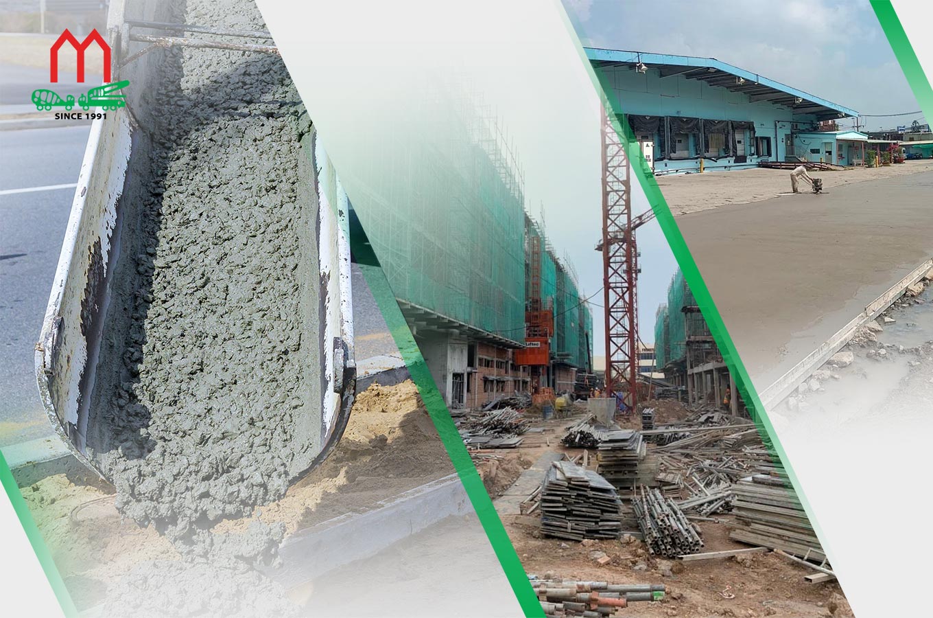 Bê tông tươi phục vụ các hạng mục xây dựng nhà máy và kho xưởng